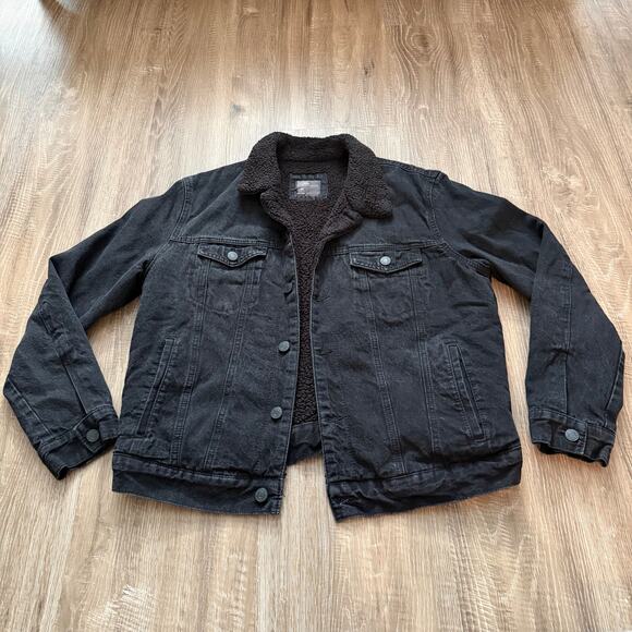 Sunrise Kingdom Sherpa-Lined Trucker Denim Jacket Mens Large - Picture 8 of 12